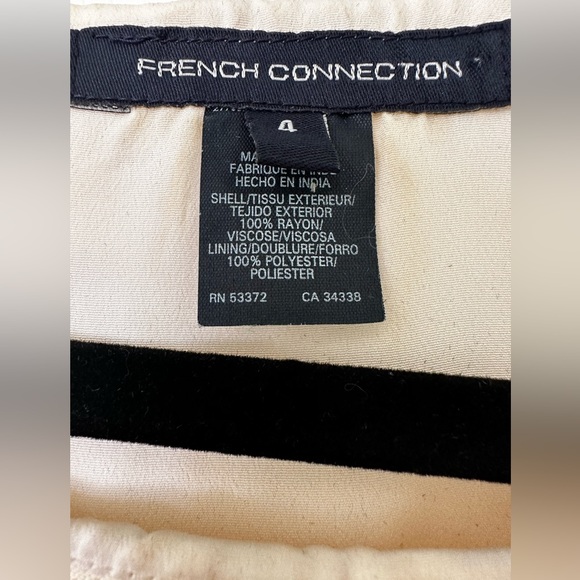 FRENCH CONNECTION OFF WHITE FANCY SEQUIN SHORT SLEEVES PARTY DRESS SIZE 4 - Picture 5 of 7